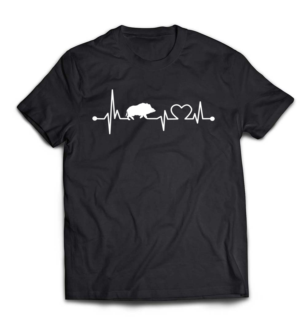 Pig Hog Pork Heartbeat Hunting T-Shirt: Celebrate Your Love for Hunting and Bacon